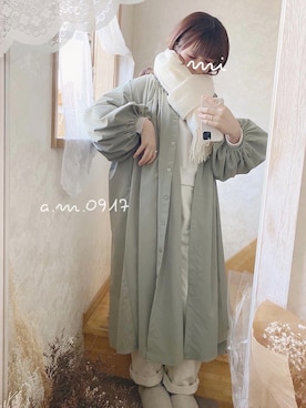 「coca（coca）（コカ）のアイテム（トレンチコート）」を使った、𝘮𝘪        さん（レディース・158cm）の冬コーディネート