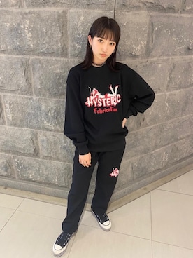 「ロックコーデ」｜「アイテム（スウェット）」を使った、みるさん（レディース・156cm）の夏コーディネート