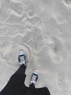 「CONVERSE（コンバース）のCONVERSE コンバース オール スター オックス / ALL STAR OX(BLACK) 32160321（スニーカー）」を使った、hnさん（レディース・163cm・20代）の秋コーディネート