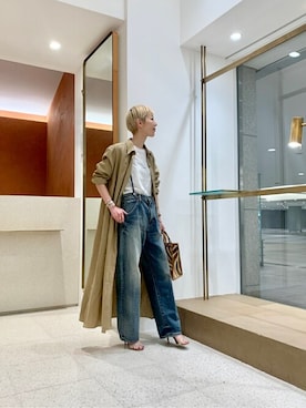 「Tシャツ×デニム」｜「アイテム（シャツワンピース）」を使った、WhimGazette_officialさん（レディース・160cm）の春コーディネート