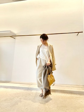 「Whim Gazette（ウィムガゼット）のアイテム（スウェットパンツ）」を使った、WhimGazette_officialさん（レディース・156cm）の春コーディネート