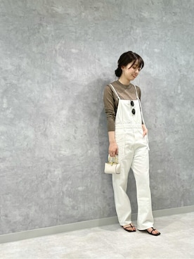 「Whim Gazette（ウィムガゼット）のアイテム（サロペット/オーバーオール）」を使った、WhimGazette_officialさん（レディース・158cm）の春コーディネート