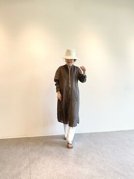 「ウィムガゼット」｜「アイテム（シャツワンピース）」を使った、WhimGazette_officialさん（レディース・156cm）の春コーディネート