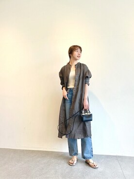 「ウィムガゼット」｜「アイテム（シャツワンピース）」を使った、WhimGazette_officialさん（レディース・157cm）の春コーディネート