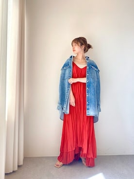 「キャミワンピ」｜「アイテム（シャツワンピース）」を使った、WhimGazette_officialさん（レディース・157cm）の春コーディネート