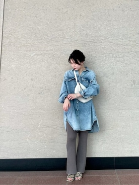 「Whim Gazette（ウィムガゼット）のアイテム（シャツワンピース）」を使った、WhimGazette_officialさん（レディース・151cm）の春コーディネート