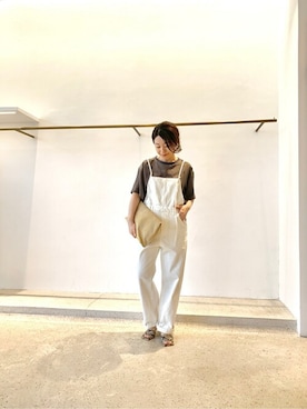 「Whim Gazette（ウィムガゼット）のアイテム（サロペット/オーバーオール）」を使った、WhimGazette_officialさん（レディース・156cm）の春コーディネート