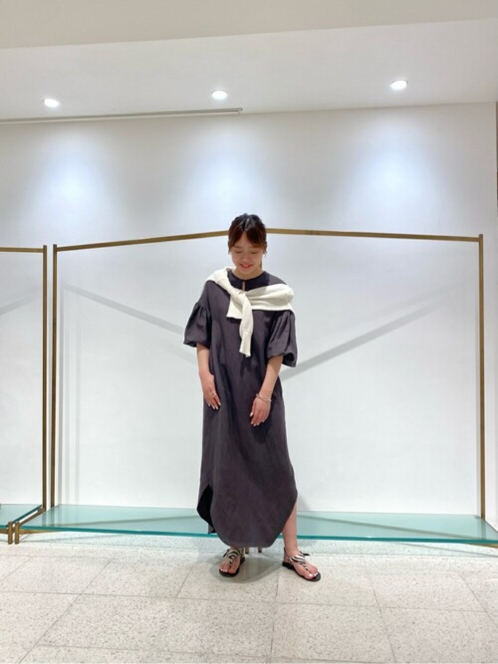 リネンレーヨンワッシャーボリュームスリーブワンピース　ウィムガゼット定価¥29,700 Whim Gazette（ウィムガゼット）の「ワッシャーボリュームスリーブ