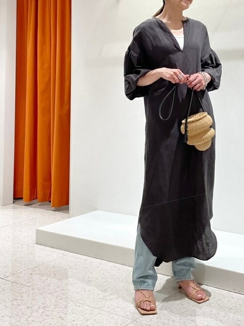 リネンレーヨンワッシャーボリュームスリーブワンピース　ウィムガゼット定価¥29,700 Whim Gazette（ウィムガゼット）の「ワッシャーボリュームスリーブ