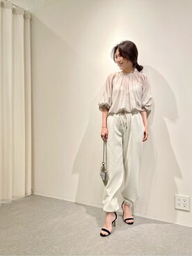 「Whim Gazette（ウィムガゼット）のアイテム（スウェットパンツ）」を使った、WhimGazette_officialさん（レディース・160cm）の春コーディネート