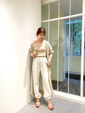 「Whim Gazette（ウィムガゼット）のアイテム（スウェットパンツ）」を使った、WhimGazette_officialさん（レディース・157cm）の春コーディネート