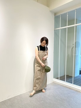 「Whim Gazette（ウィムガゼット）のアイテム（ジャンパースカート）」を使った、WhimGazette_officialさん（レディース・156cm）の春コーディネート