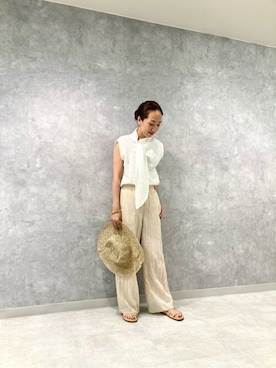 「Whim Gazette（ウィムガゼット）のアイテム（帽子）」を使った、WhimGazette_officialさん（レディース・165cm）の春コーディネート