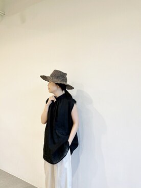 「Whim Gazette（ウィムガゼット）のアイテム（帽子）」を使った、WhimGazette_officialさん（レディース・167cm）の春コーディネート