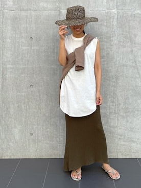 「Whim Gazette（ウィムガゼット）のアイテム（帽子）」を使った、WhimGazette_officialさん（レディース・153cm）の春コーディネート