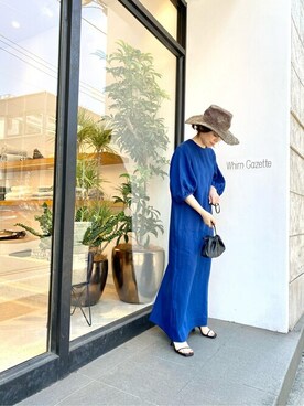 「Whim Gazette（ウィムガゼット）のアイテム（帽子）」を使った、WhimGazette_officialさん（レディース・156cm）の夏コーディネート