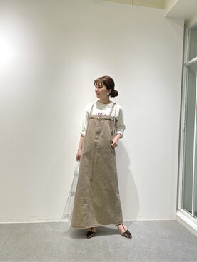 「Whim Gazette（ウィムガゼット）のアイテム（ジャンパースカート）」を使った、WhimGazette_officialさん（レディース・158cm）の夏コーディネート