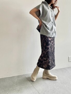 「Whim Gazette（ウィムガゼット）のアイテム（パーカー）」を使った、WhimGazette_officialさん（レディース・167cm）の夏コーディネート