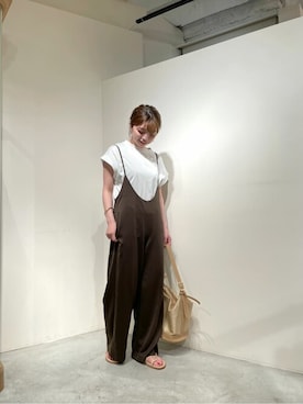 「Whim Gazette（ウィムガゼット）のアイテム（サロペット/オーバーオール）」を使った、WhimGazette_officialさん（レディース・158cm）の夏コーディネート
