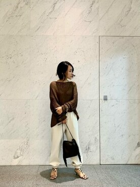 「Whim Gazette（ウィムガゼット）のアイテム（スウェットパンツ）」を使った、WhimGazette_officialさん（レディース・158cm）の夏コーディネート