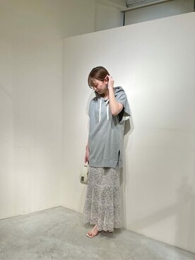「Whim Gazette（ウィムガゼット）のアイテム（パーカー）」を使った、WhimGazette_officialさん（レディース・160cm）の夏コーディネート