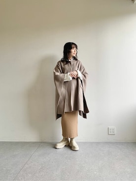 「タートルネック」｜「アイテム（ポンチョ）」を使った、WhimGazette_officialさん（レディース・167cm）の秋コーディネート