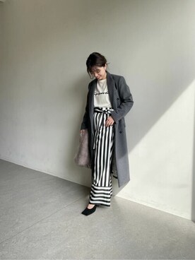 「Whim Gazette（ウィムガゼット）のアイテム（チェスターコート）」を使った、WhimGazette_officialさん（レディース・158cm）の秋コーディネート