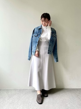 「Whim Gazette（ウィムガゼット）のアイテム（デニムジャケット）」を使った、WhimGazette_officialさん（レディース・158cm）の秋コーディネート