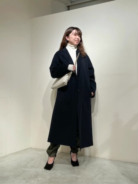「Whim Gazette（ウィムガゼット）のアイテム（チェスターコート）」を使った、WhimGazette_officialさん（レディース・158cm）の冬コーディネート