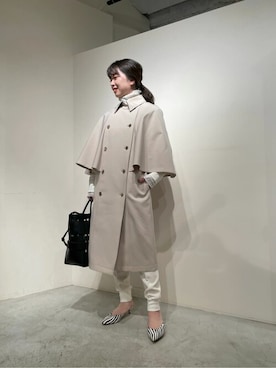 「Whim Gazette（ウィムガゼット）のアイテム（トレンチコート）」を使った、WhimGazette_officialさん（レディース・158cm）の冬コーディネート