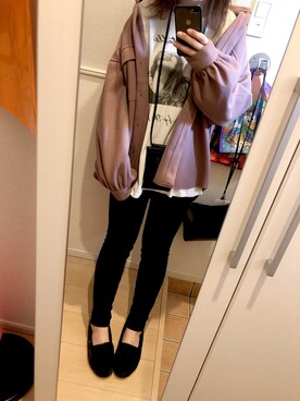 「アイテム（モカシン/デッキシューズ）」を使った、YUKI♡124さん（レディース・157cm）の秋コーディネート