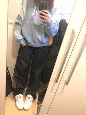 「H&M DIVIDED（エイチアンドエム　ディヴァイデッド）のアイテム（スウェット）」を使った、YUKI♡124さん（レディース・157cm）の冬コーディネート