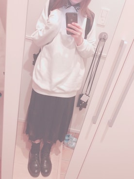 「スーパーオーバーサイズスウェット」｜YUKI♡124さん（レディース・157cm）の春コーディネート