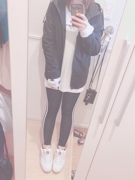 「アイテム（レギンス/スパッツ）」を使った、YUKI♡124さん（レディース・157cm）の春コーディネート