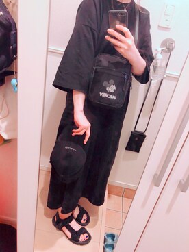 YUKI♡124さんの「ポケット付きゆったりロング丈スウェットワンピース」を使ったコーディネート