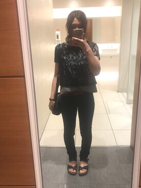 「STRAWBERRY-FIELDS（ストロベリーフィールズ）のアイテム（Tシャツ/カットソー）」を使った、s_akiさん（レディース・158cm）の夏コーディネート