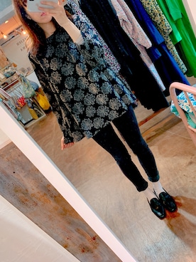 「アイテム（チュニック）」を使った、AIKOさん（レディース・167cm）の秋コーディネート