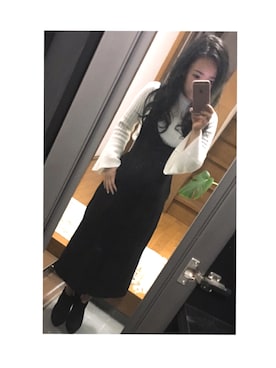 「大学生」｜「アイテム（つなぎ/オールインワン）」を使った、mayanさん（レディース・150cm）の冬コーディネート