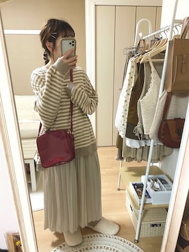 「Factor=（ファクターイコール）のアイテム（バッグ）」を使った、あやさん（レディース・148cm）の春コーディネート