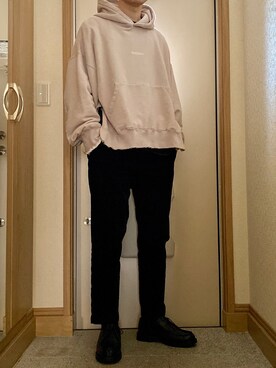 「stein（シュタイン）のアイテム（パーカー）」を使った、NikuYAさん（メンズ・176cm）の秋コーディネート