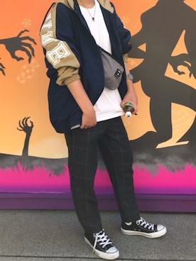 「GUコーデ」｜「アイテム（その他アウター）」を使った、Tagさん（メンズ・159cm）の秋コーディネート