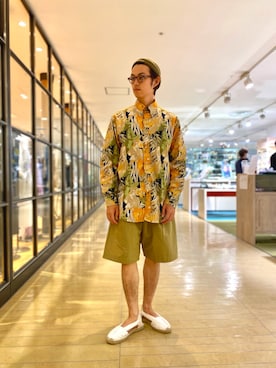 「La Manual Alpargatera（マヌアル・アルパルガテラ）のアイテム」を使った、榎本爽太さん（メンズ・168cm）の夏コーディネート