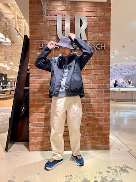 「ノーカラージャケット」｜榎本爽太さん（メンズ・168cm）の冬コーディネート