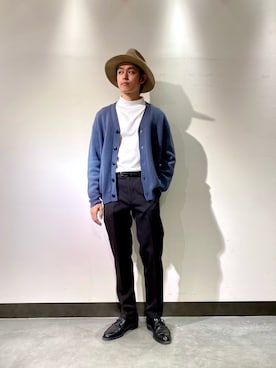 「STETSON（ステットソン）のアイテム」を使った、榎本爽太さん（メンズ・168cm）の冬コーディネート