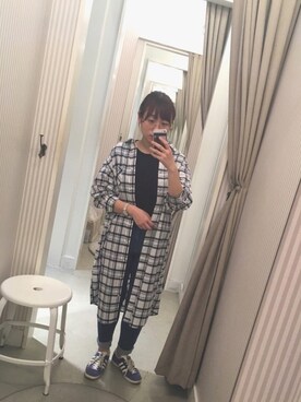 「メチャカリ」｜「アイテム（Tシャツ/カットソー）」を使った、ひまわりさん（レディース・152cm）の春コーディネート