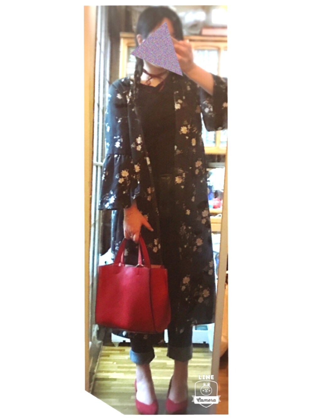 「春コーデ」｜「Honeysのアイテム（パンプス、レッド系）」を使った、ももたろうさん（レディース・162cm）の春コーディネートの1枚目の写真