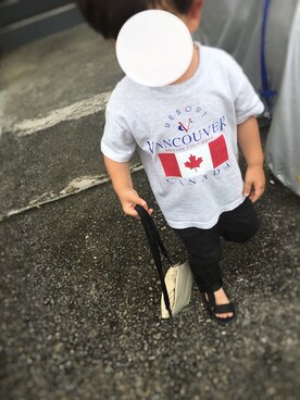 「BRANSHES（ブランシェス）のベルトサンダル（サンダル、ブラック系）」を使った、yukiさん（レディース・160cm）の夏コーディネート
