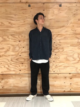 「黒パンツ」｜浦上【RAGEBLUE】さん（メンズ・180cm）の夏コーディネート