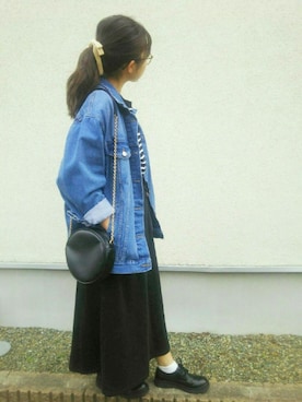「GRL（グレイル）のアイテム（デニムジャケット）」を使った、🌻sunny🌻さん（レディース・154cm）の春コーディネート
