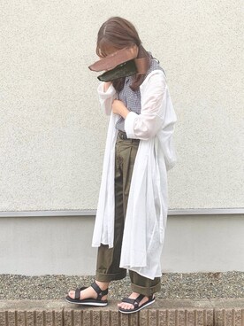 「chocomee（チョコミー）のアイテム（タンクトップ）」を使った、🌻sunny🌻さん（レディース・155cm）の夏コーディネート